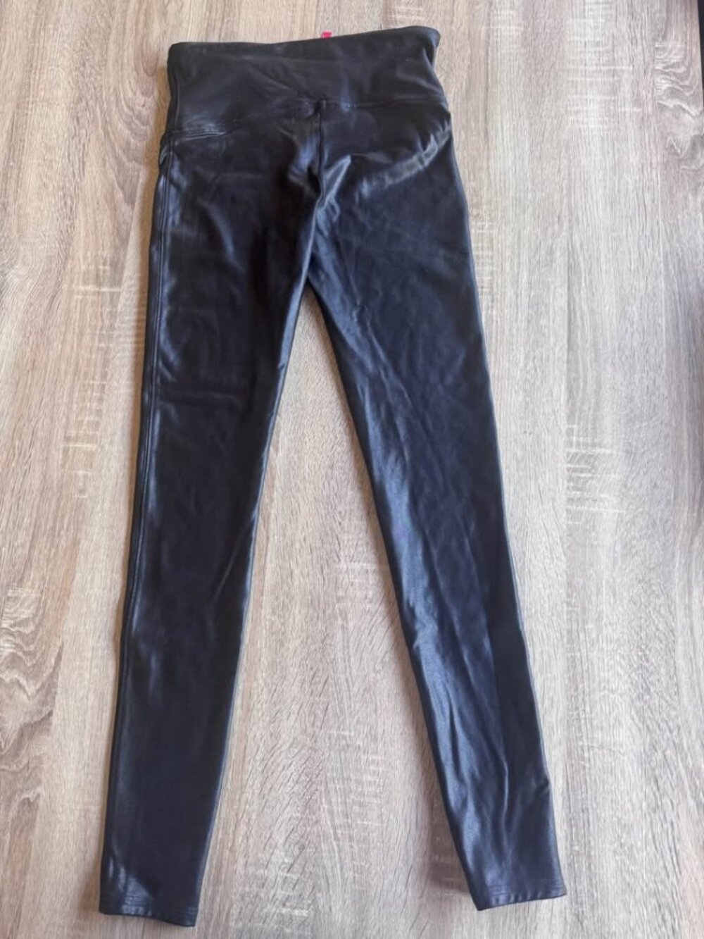 Spanx Black Leggings Faux Leather #2437 Size Medium